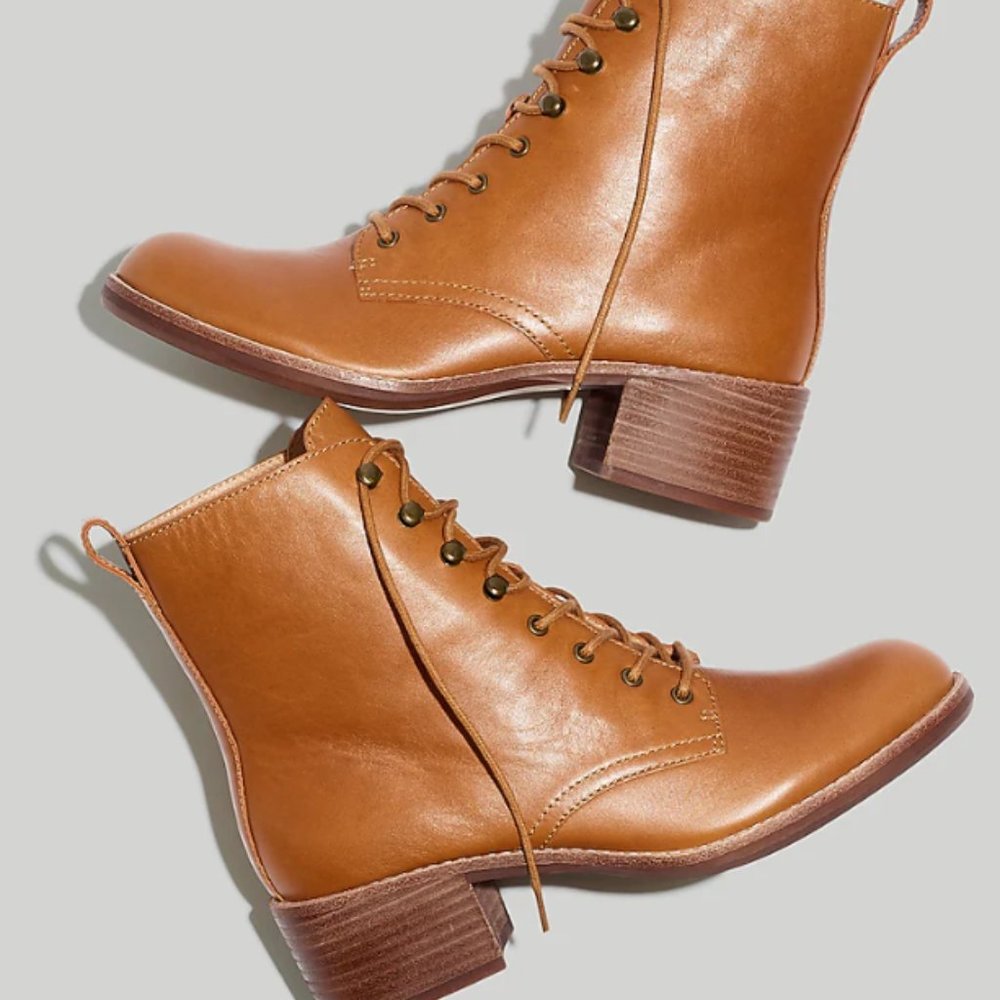 Brand new - Madewell Patti Lace Up Boot - Size 9 - Tan